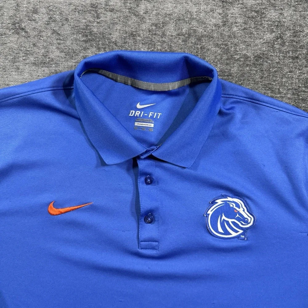 Nike Dri-Fit Men's‎ Size XXL Boise State Broncos Striped Short Sleeve Polo Shirt